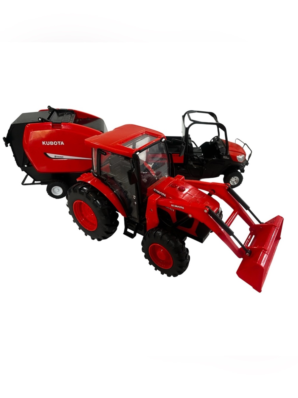 NewRay Toys Kubota Tractor with Loader, Skid Steer, Mini Excavator With Sound